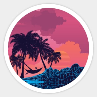 Sunrise tropical island Sticker